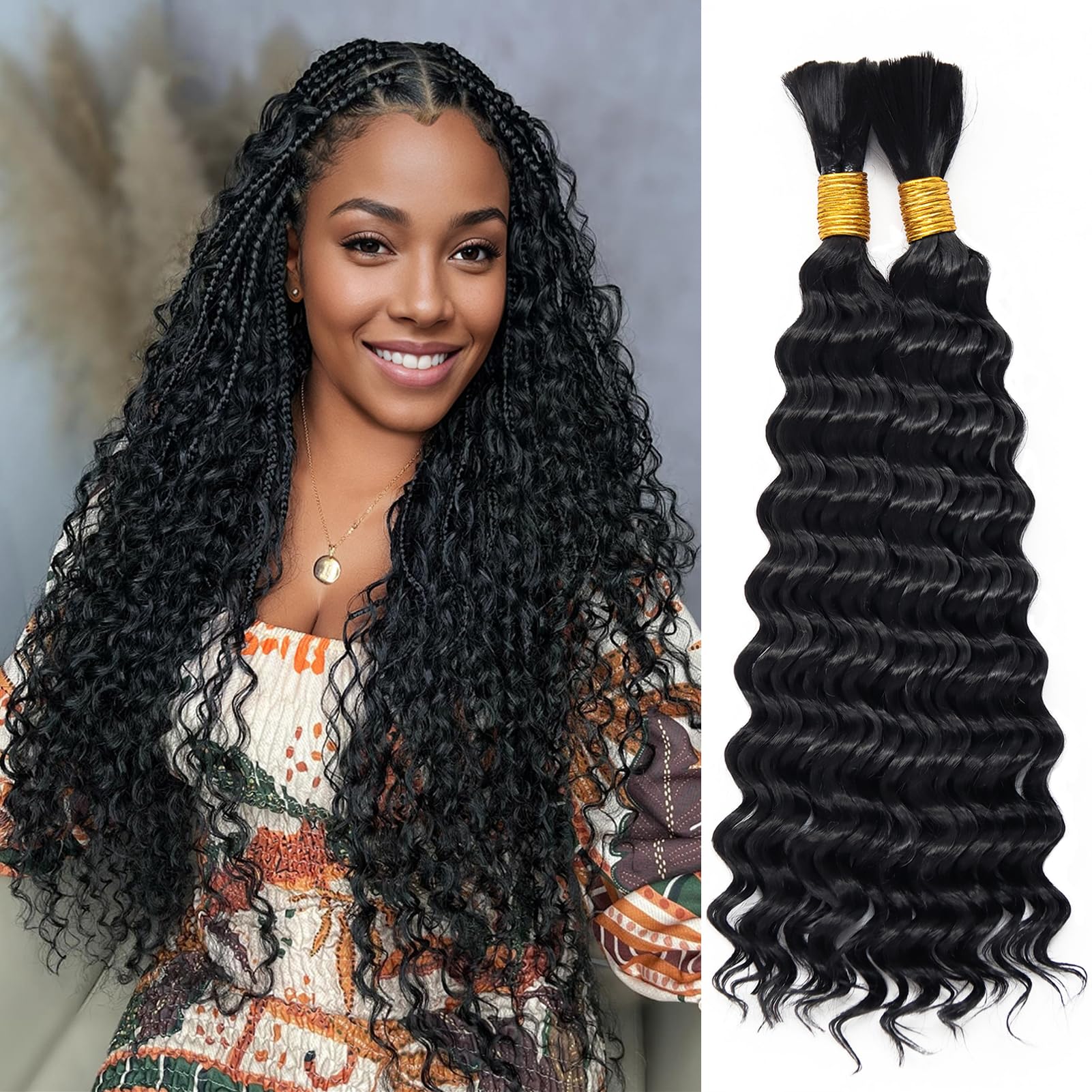 Hair Care For Wavy Hair - Deep Wave Bulk Hair for Braiding