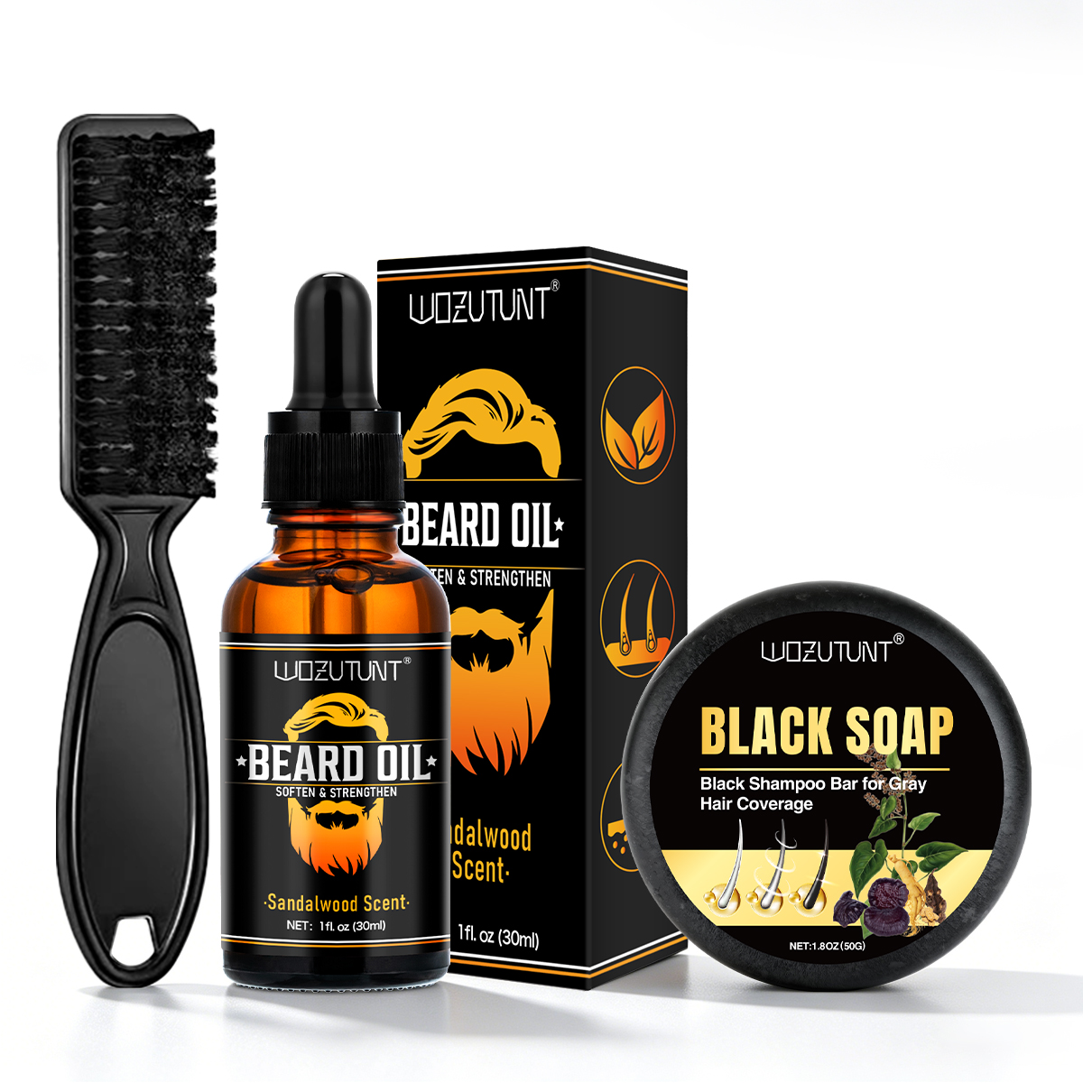 Hair Care Naturally - Men Beard Moisturizing Cleansing Kit Facial