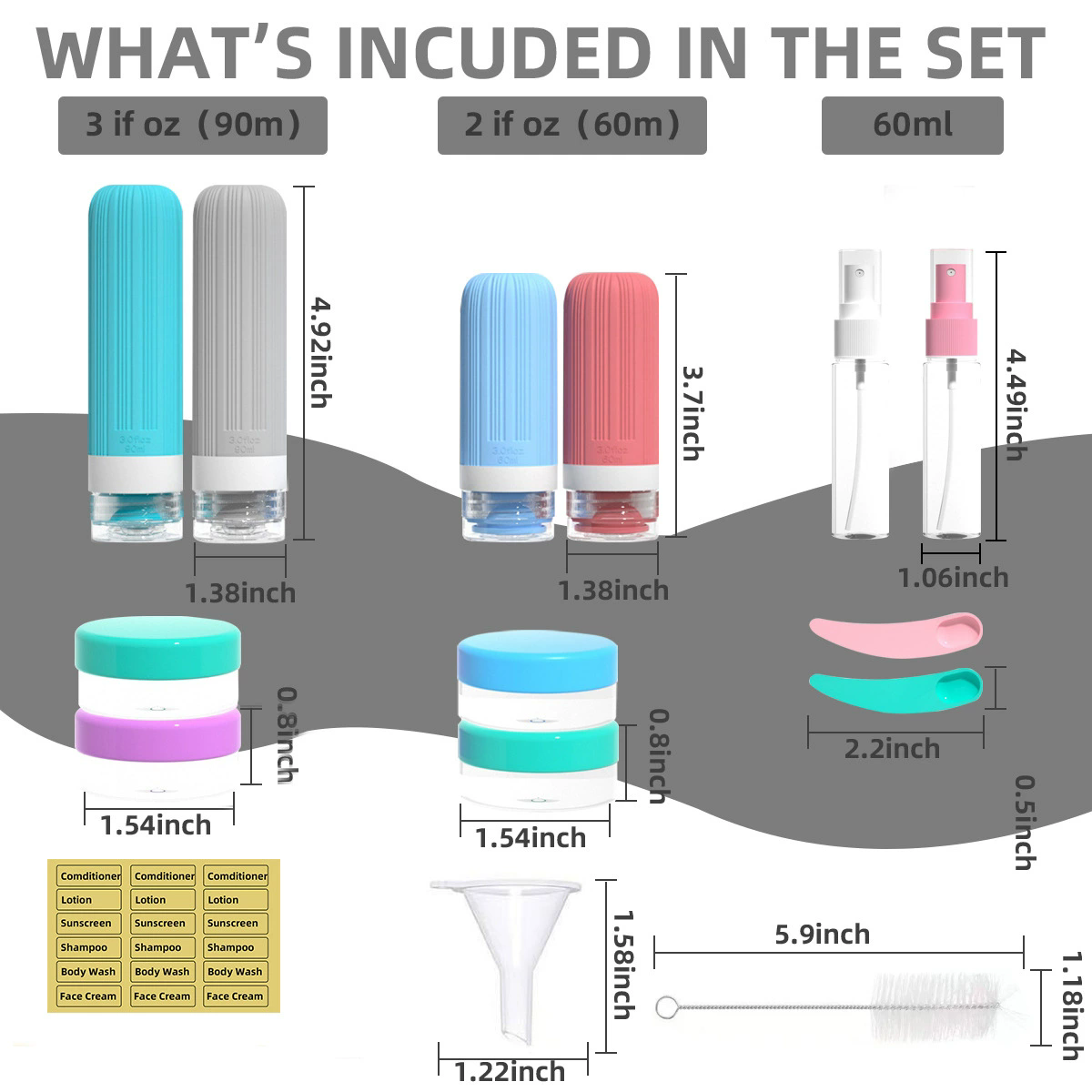 Silicone Travel Bottles Set, L – Dry Shampoo Travel recenzja i cena